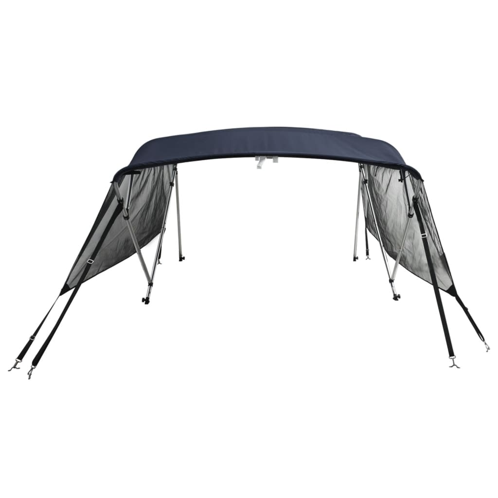 vidaXL 4-bow Bimini Top with Mesh Sidewalls 243x(230-244)x137 cm 4