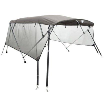 vidaXL 4-bow Bimini Top with Mesh Sidewalls 243x(230-244)x137 cm 2