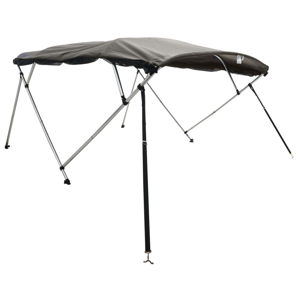 vidaXL 4-bow Bimini Top with Mesh Sidewalls 243x(230-244)x137 cm 3