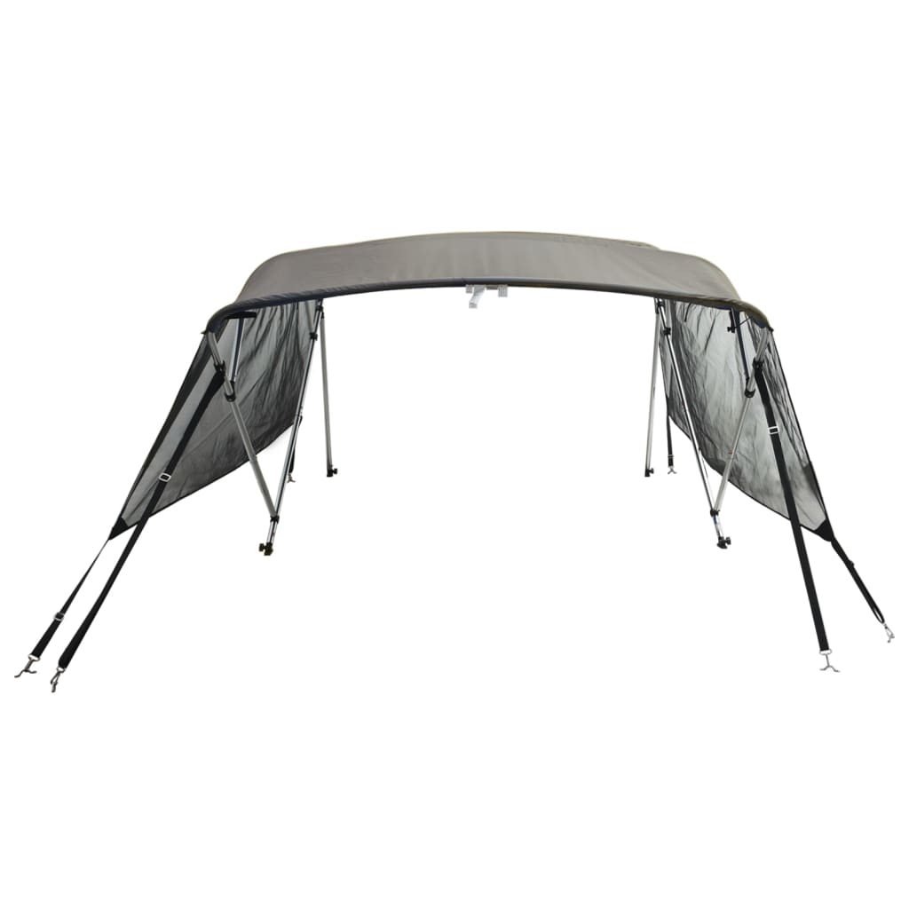 vidaXL 4-bow Bimini Top with Mesh Sidewalls 243x(230-244)x137 cm 4