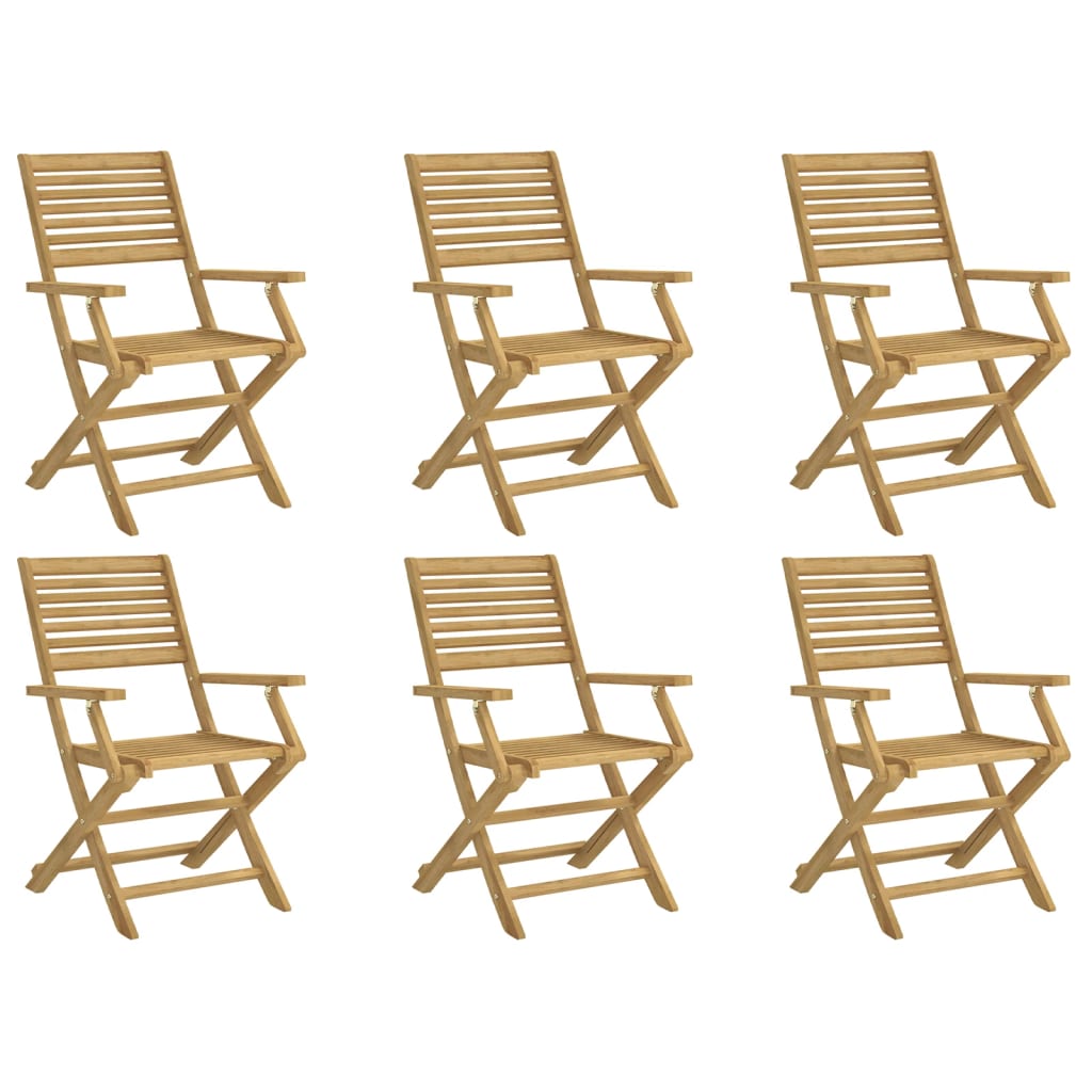 vidaXL Folding Chairs 6 pcs 54,5x61,5x86,5 cm Solid Wood Acacia 2