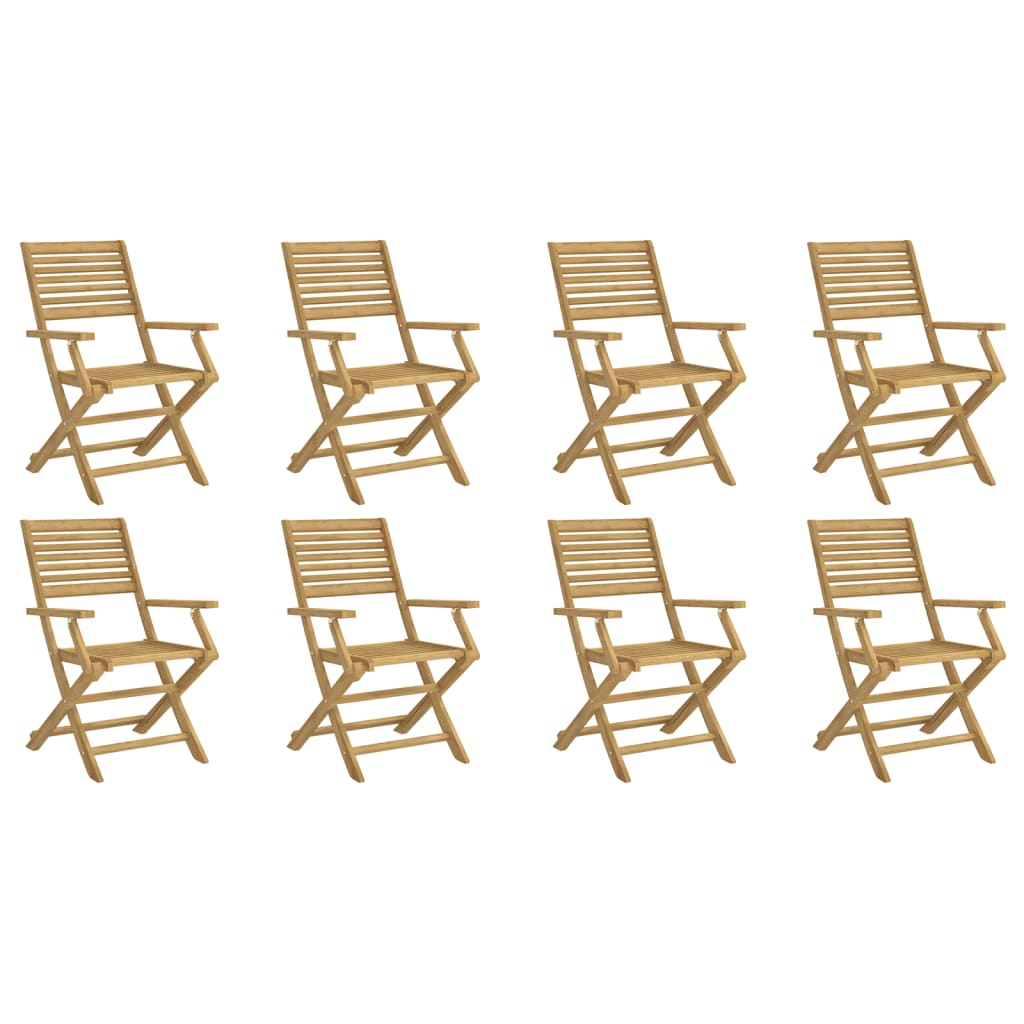 vidaXL Folding Chairs 8 pcs 54,5x61,5x86,5 cm Solid Wood Acacia 2