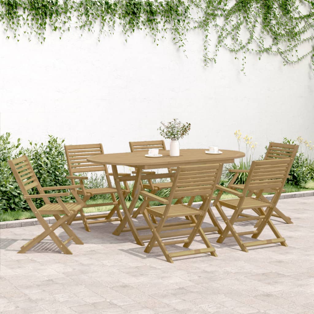 vidaXL Folding Chairs 8 pcs 54,5x61,5x86,5 cm Solid Wood Acacia 3