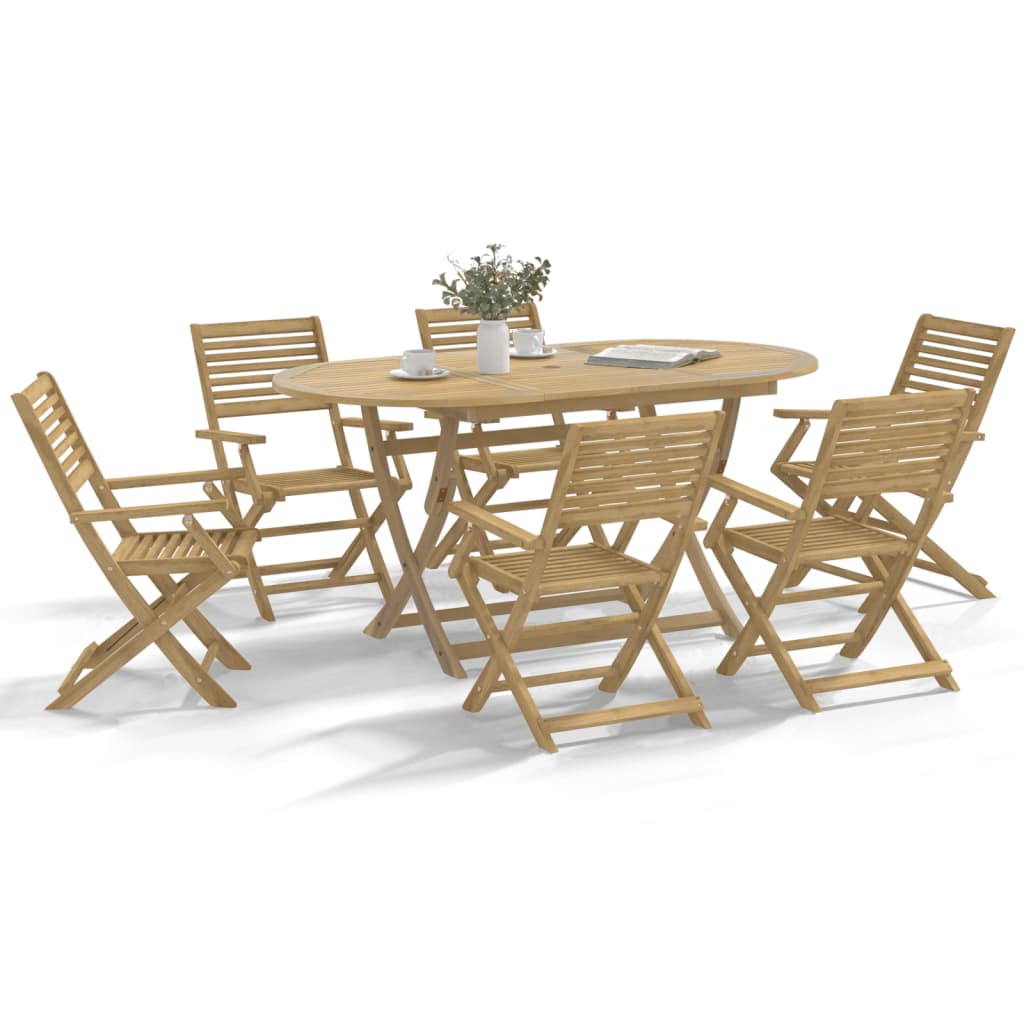 vidaXL Folding Chairs 8 pcs 54,5x61,5x86,5 cm Solid Wood Acacia 1