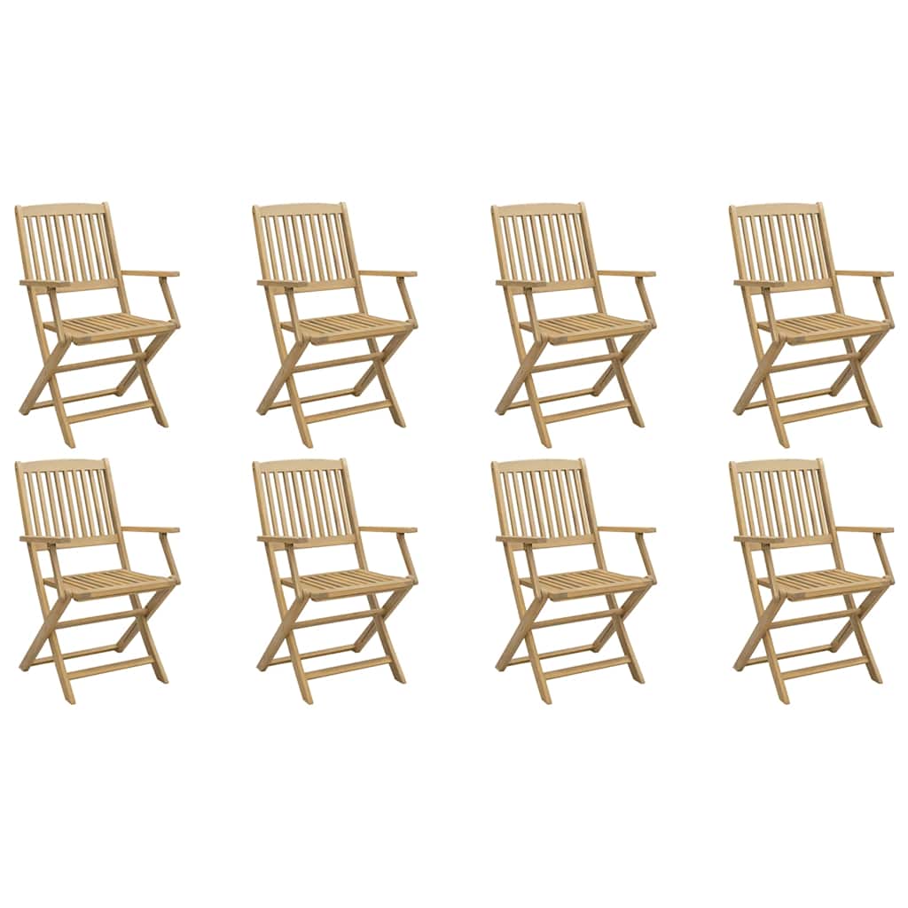 vidaXL Folding Chairs 8 pcs 54,5x58x90 cm Solid Wood Acacia 2
