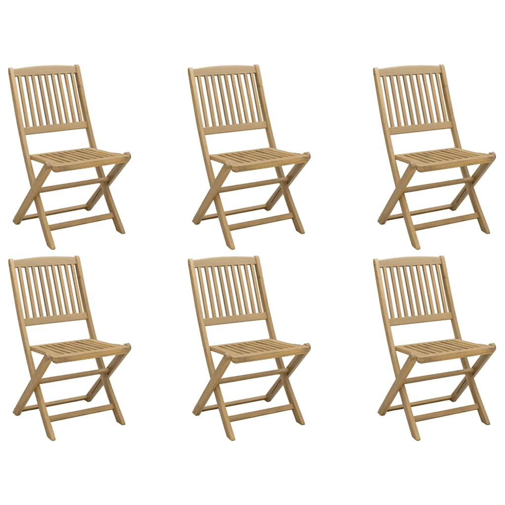 vidaXL Folding Chairs 6 pcs 48,5x57x90 cm Solid Wood Acacia 2
