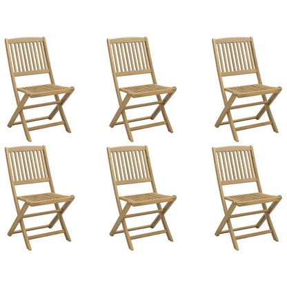 vidaXL Folding Chairs 6 pcs 48,5x57x90 cm Solid Wood Acacia 2