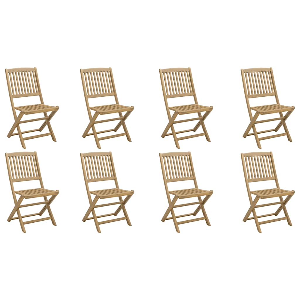 vidaXL Folding Chairs 8 pcs 48,5x57x90 cm Solid Wood Acacia 2