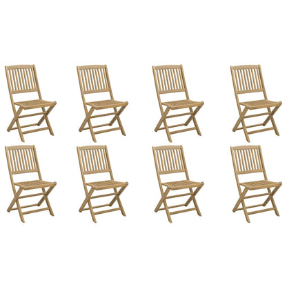 vidaXL Folding Chairs 8 pcs 48,5x57x90 cm Solid Wood Acacia 2