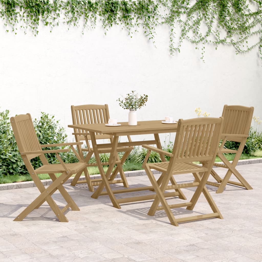 vidaXL 5 Piece Garden Dining Set Solid Wood Acacia 3