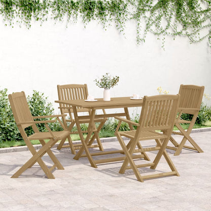 vidaXL 5 Piece Garden Dining Set Solid Wood Acacia 3