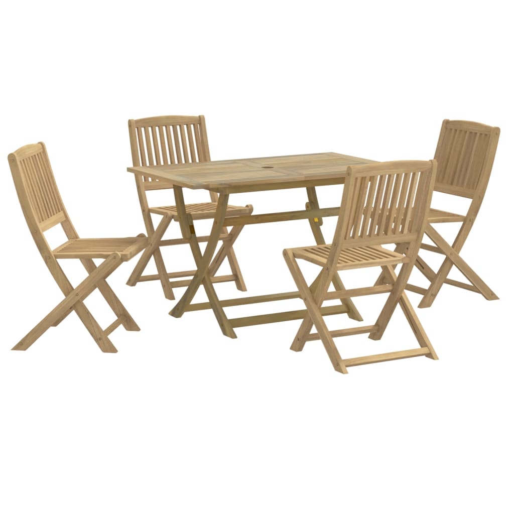 vidaXL 5 Piece Garden Dining Set Solid Wood Acacia 2