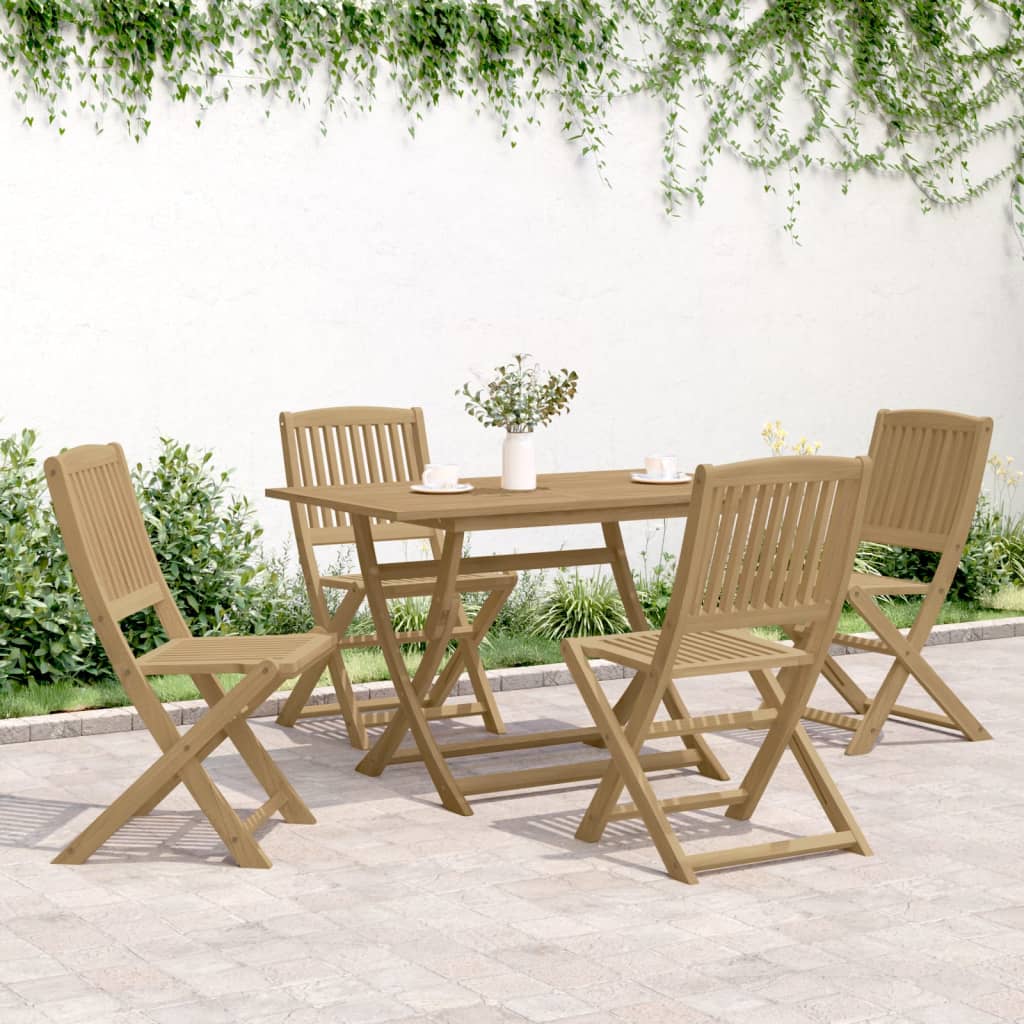 vidaXL 5 Piece Garden Dining Set Solid Wood Acacia 3