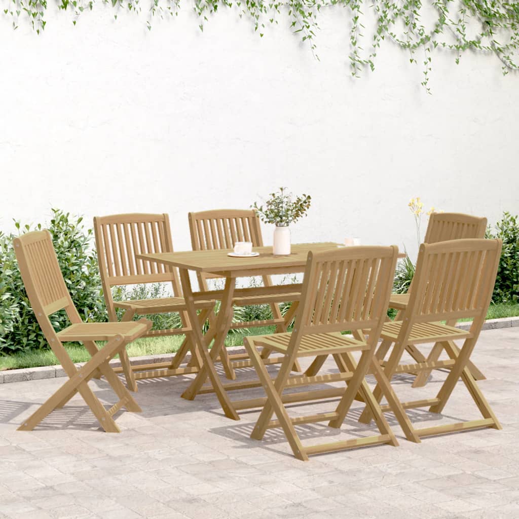 vidaXL 7 Piece Garden Dining Set Solid Wood Acacia 3