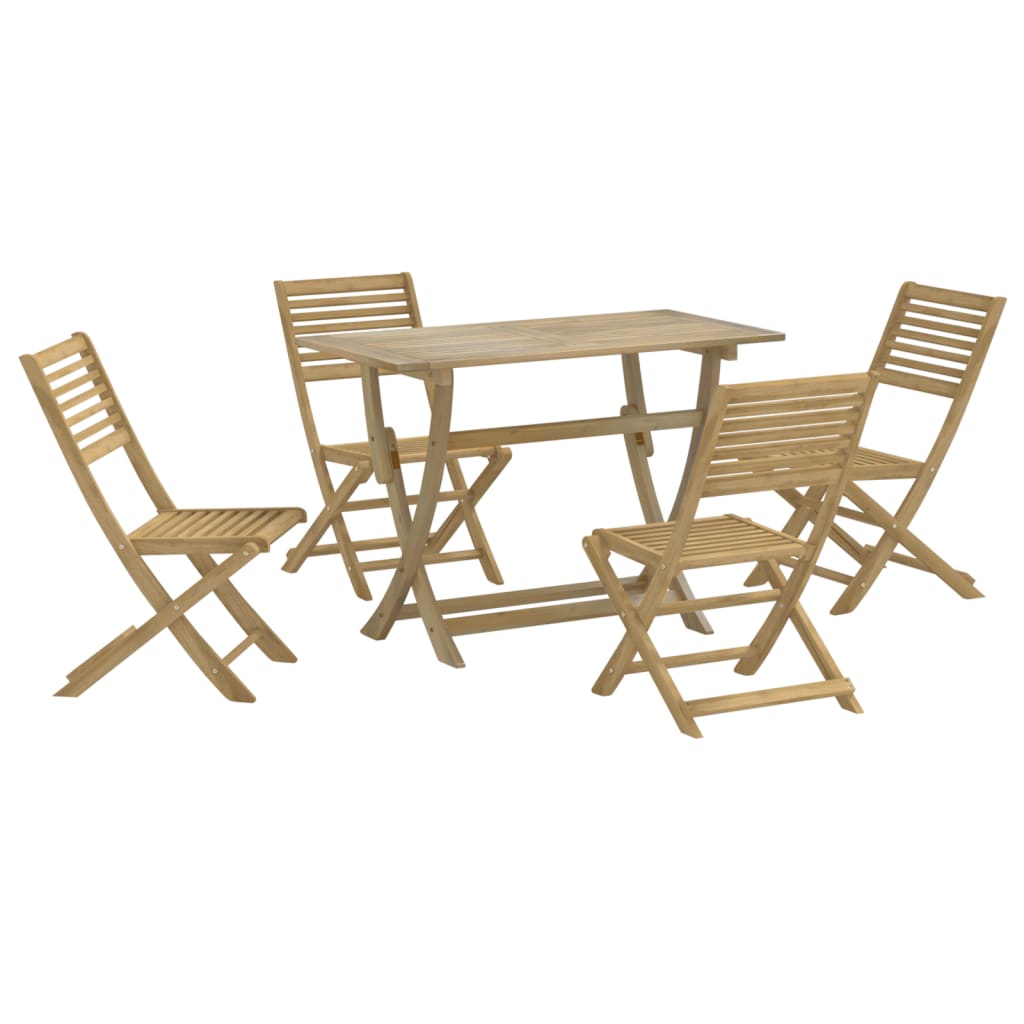 vidaXL 5 Piece Garden Dining Set Solid Wood Acacia 2
