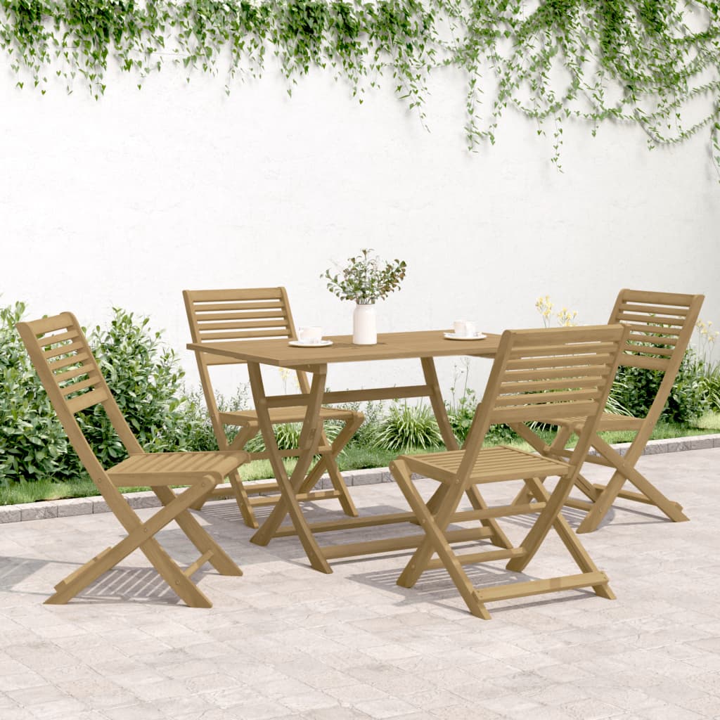 vidaXL 5 Piece Garden Dining Set Solid Wood Acacia 3