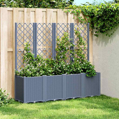vidaXL Garden Planter with Trellis PP