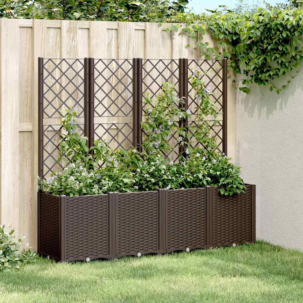 vidaXL Garden Planter with Trellis PP