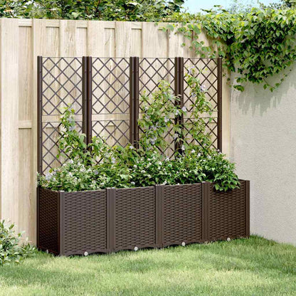 vidaXL Garden Planter with Trellis PP
