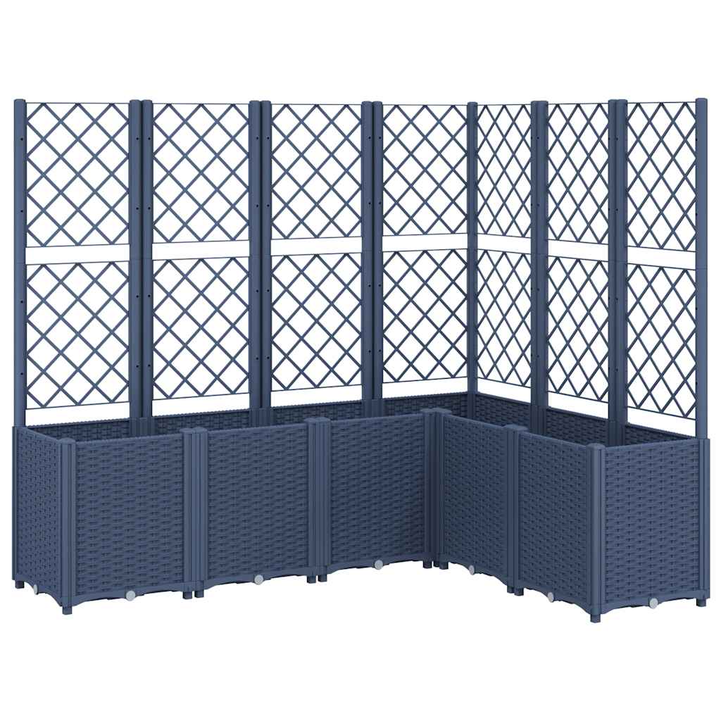 vidaXL Garden Planter with Trellis Blue Grey 160x120x140 cm PP 2