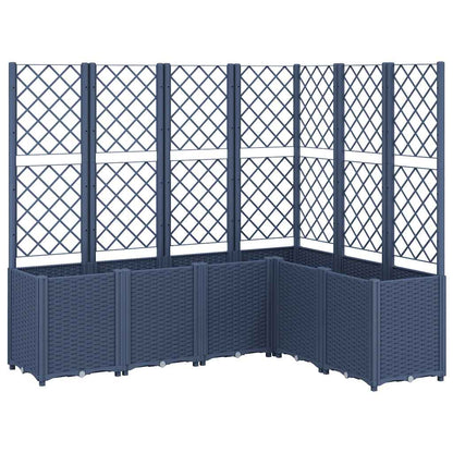 vidaXL Garden Planter with Trellis Blue Grey 160x120x140 cm PP 2