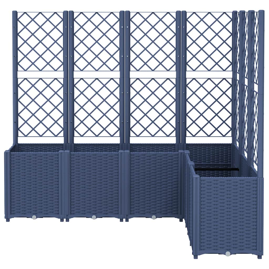 vidaXL Garden Planter with Trellis Blue Grey 160x120x140 cm PP 3