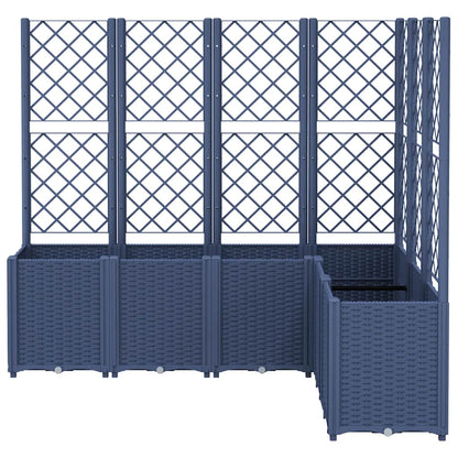 vidaXL Garden Planter with Trellis Blue Grey 160x120x140 cm PP 3