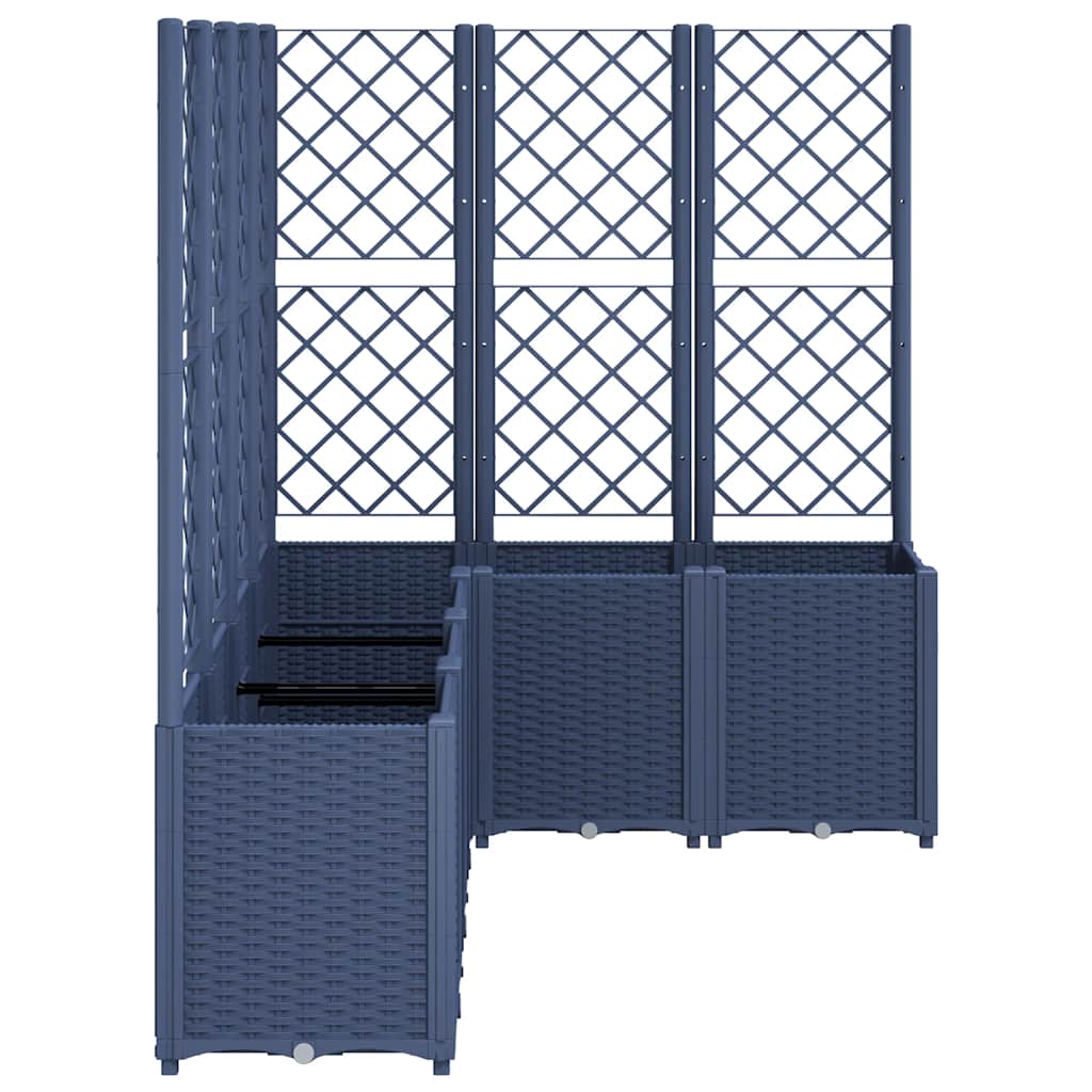 vidaXL Garden Planter with Trellis Blue Grey 160x120x140 cm PP 4