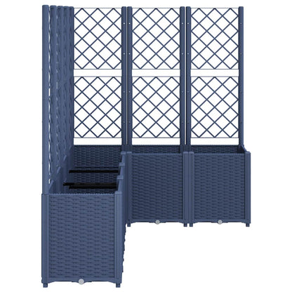 vidaXL Garden Planter with Trellis Blue Grey 160x120x140 cm PP 4