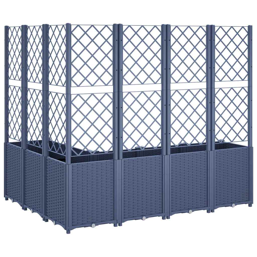 vidaXL Garden Planter with Trellis Blue Grey 160x120x140 cm PP 5