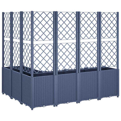 vidaXL Garden Planter with Trellis Blue Grey 160x120x140 cm PP 5