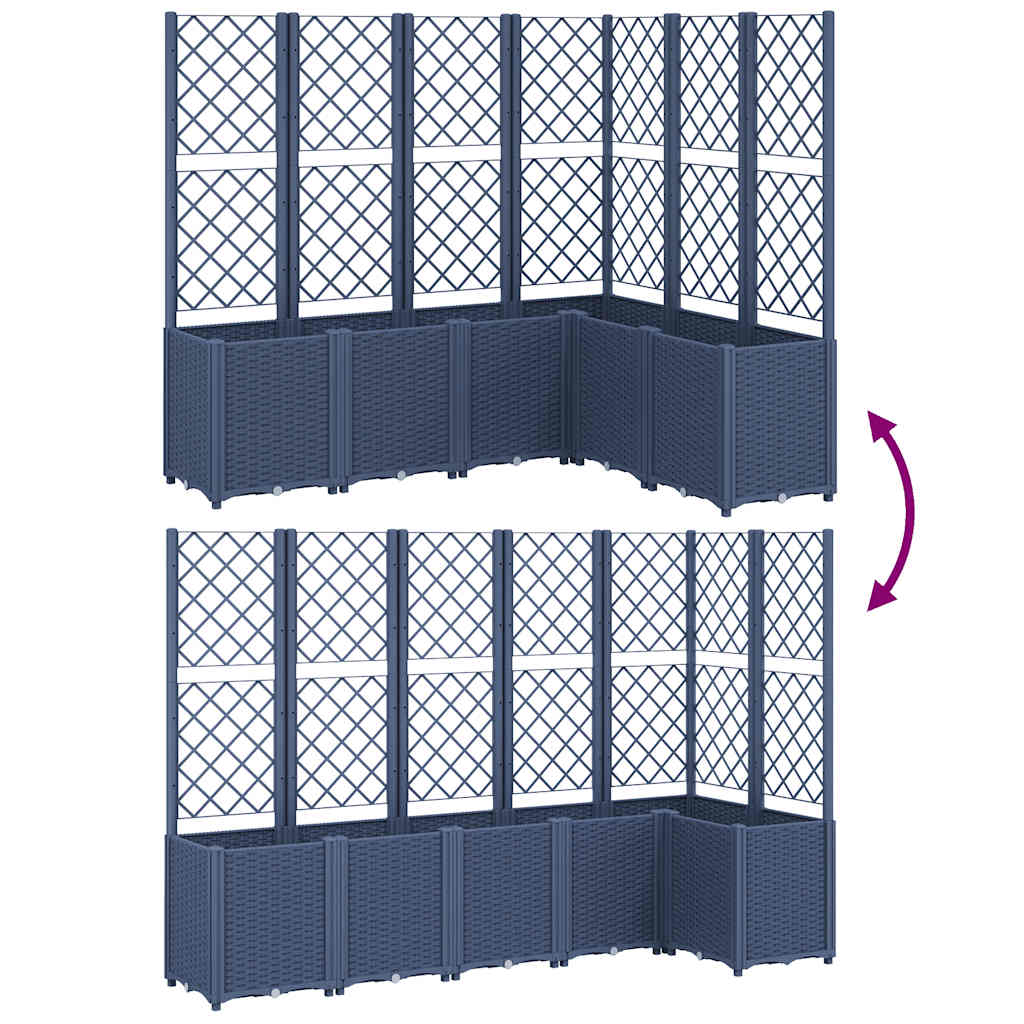 vidaXL Garden Planter with Trellis Blue Grey 160x120x140 cm PP 6