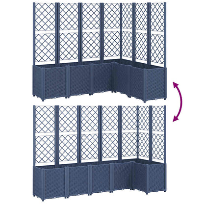 vidaXL Garden Planter with Trellis Blue Grey 160x120x140 cm PP 6