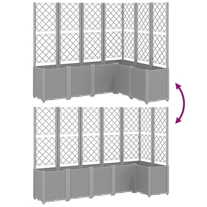 vidaXL Garden Planter with Trellis Light Grey 160x120x140 cm PP 6