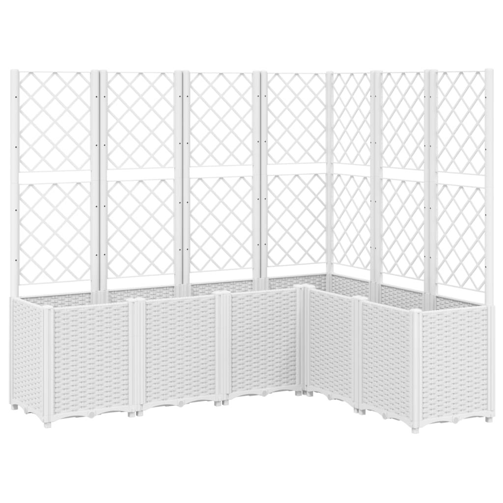 Garden Planter with Trellis PP White 160 x 120 x 140 cm