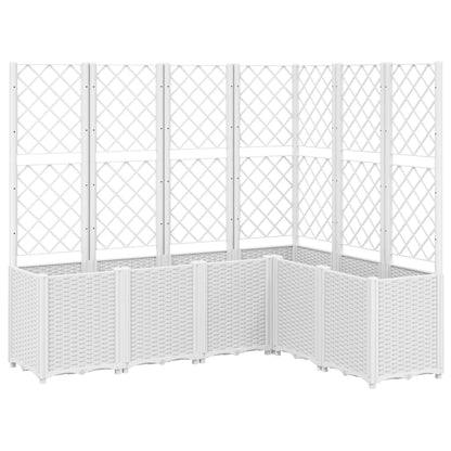 Garden Planter with Trellis PP White 160 x 120 x 140 cm