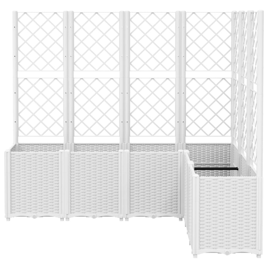 Garden Planter with Trellis PP White 160 x 120 x 140 cm