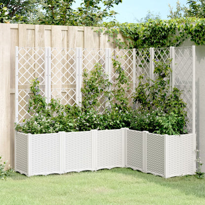 Garden Planter with Trellis PP White 160 x 120 x 140 cm