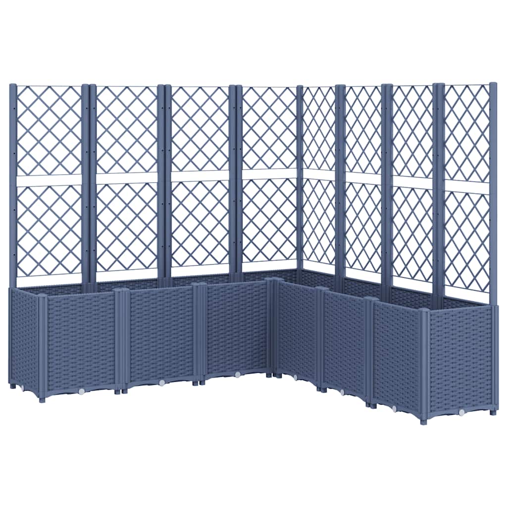 vidaXL Garden Planter with Trellis Blue Grey 160x160x140 cm PP 2