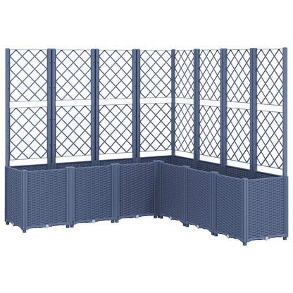 vidaXL Garden Planter with Trellis Blue Grey 160x160x140 cm PP 2