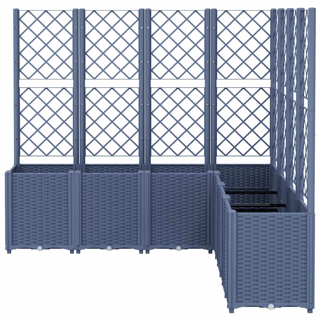 vidaXL Garden Planter with Trellis Blue Grey 160x160x140 cm PP 3