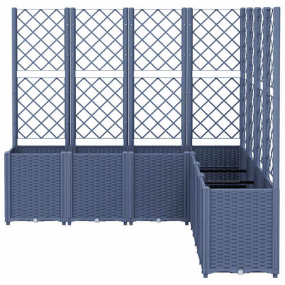 vidaXL Garden Planter with Trellis Blue Grey 160x160x140 cm PP 3