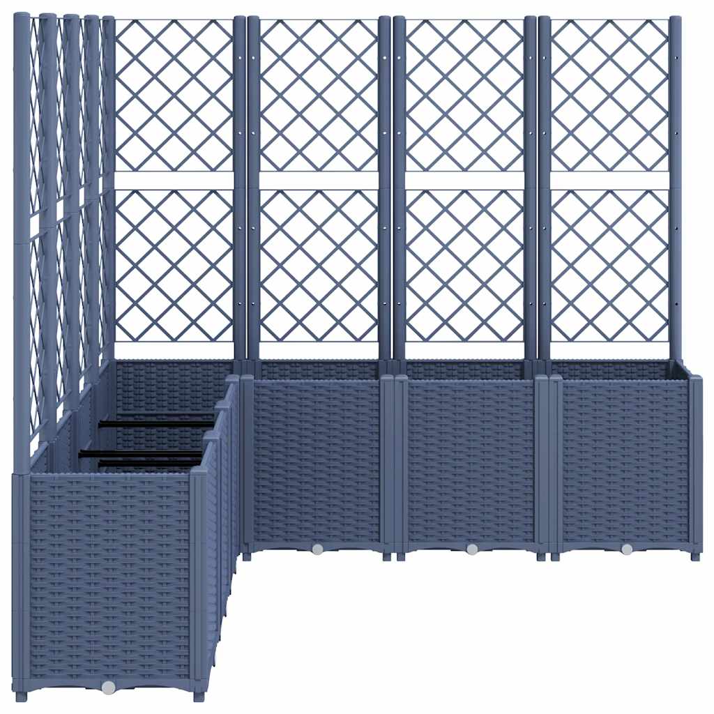 vidaXL Garden Planter with Trellis Blue Grey 160x160x140 cm PP 5