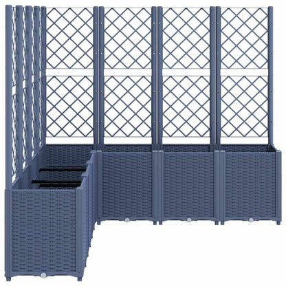 vidaXL Garden Planter with Trellis Blue Grey 160x160x140 cm PP 5