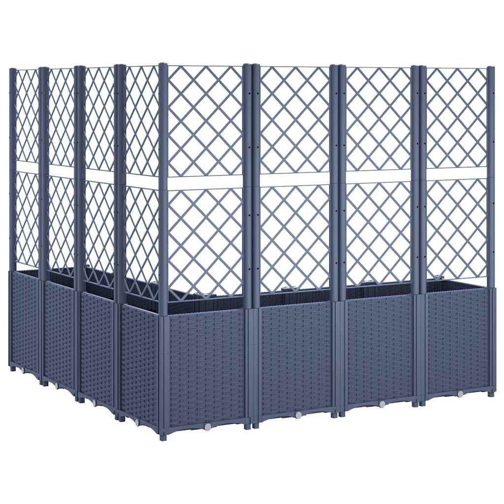 vidaXL Garden Planter with Trellis Blue Grey 160x160x140 cm PP 4
