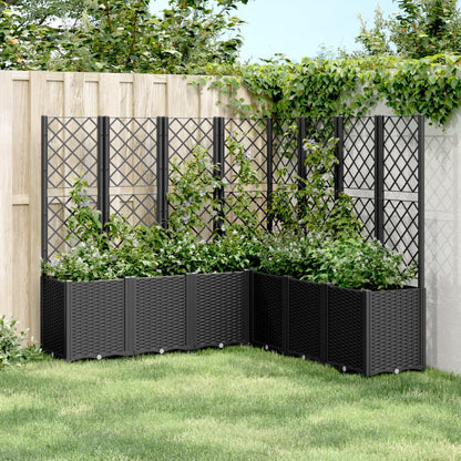 vidaXL Garden Planter with Trellis PP