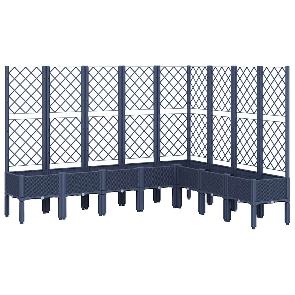 vidaXL Garden Planter with Trellis Blue Grey 200x160x142 cm PP 2