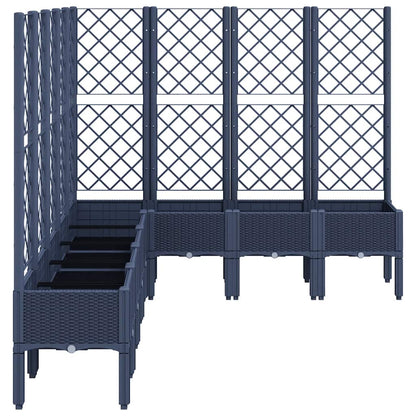 vidaXL Garden Planter with Trellis Blue Grey 200x160x142 cm PP 4