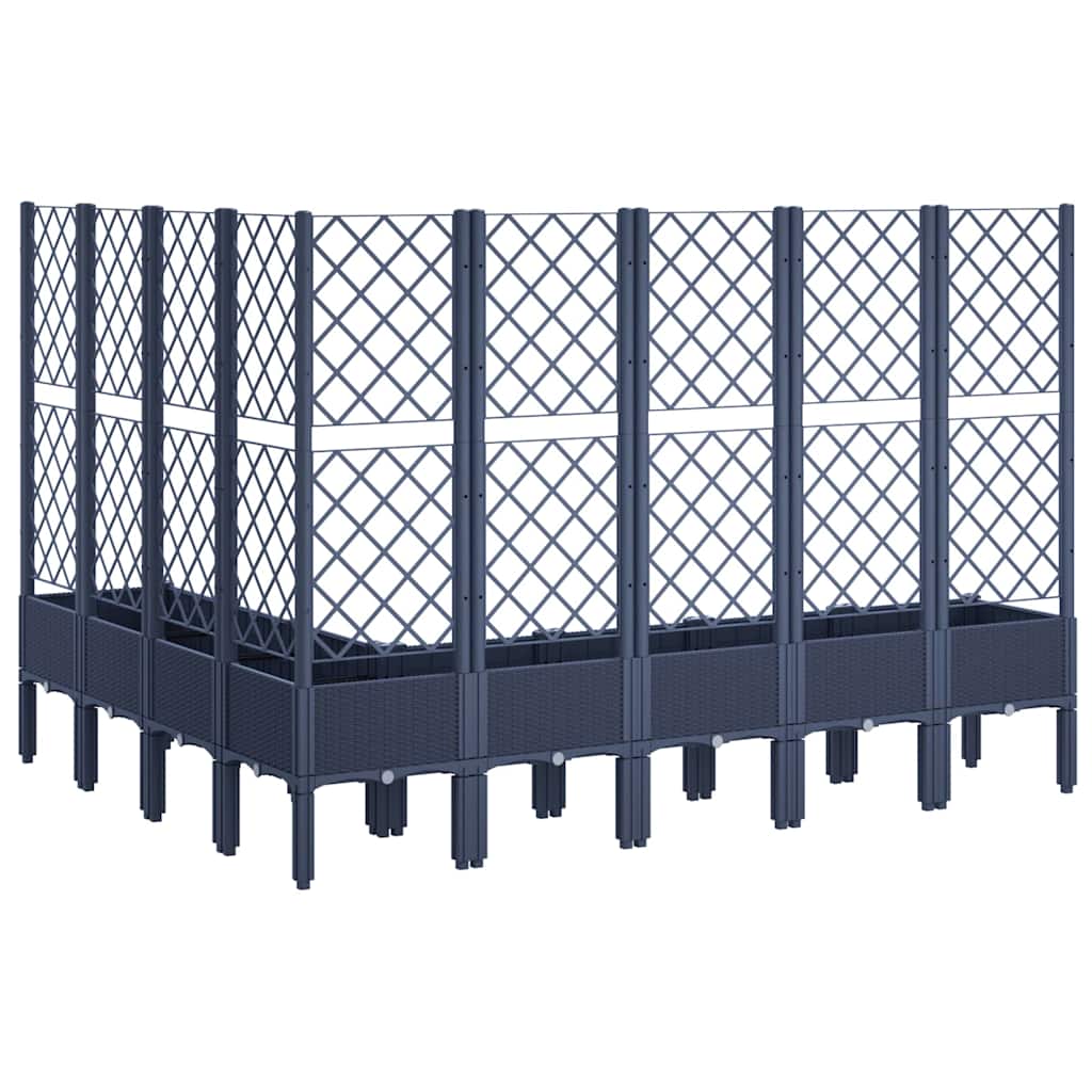 vidaXL Garden Planter with Trellis Blue Grey 200x160x142 cm PP 5