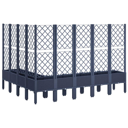 vidaXL Garden Planter with Trellis Blue Grey 200x160x142 cm PP 5